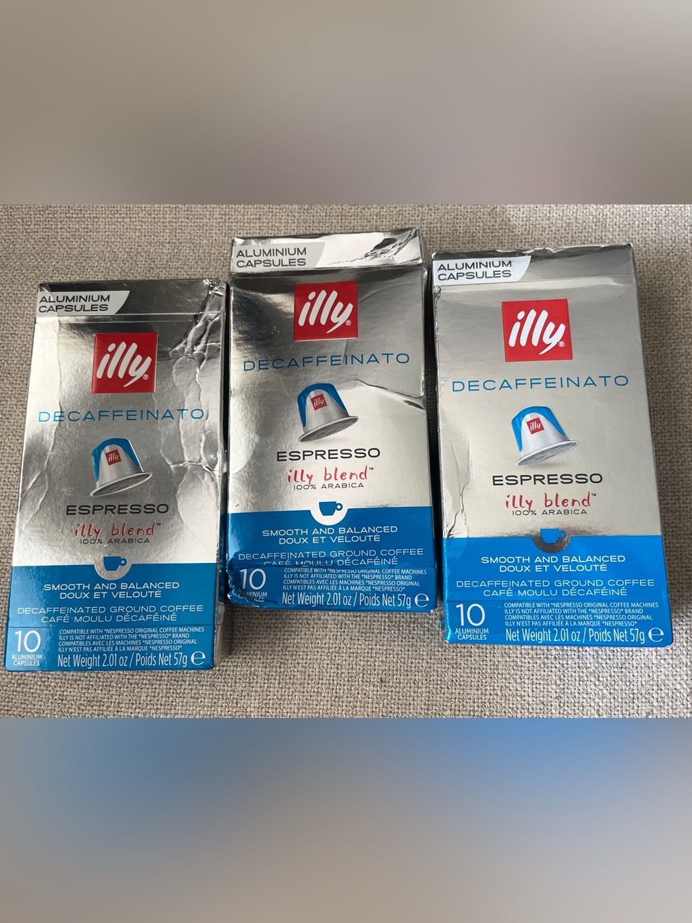 x30 ILLY Decaffeinated Espresso Aluminum Capsules Decaf for Nespresso Exp 11/27